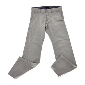 Banana Republic Fulton Skinny Chino Gray Khaki Pants Mens 32x30 Cotton Stretch